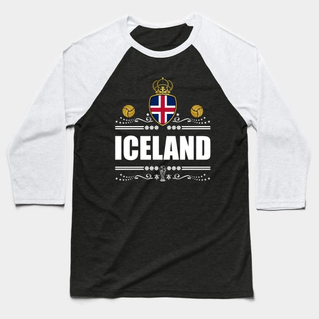 ICELAND FOOTBALL GIFTS Baseball T-Shirt by VISUALUV